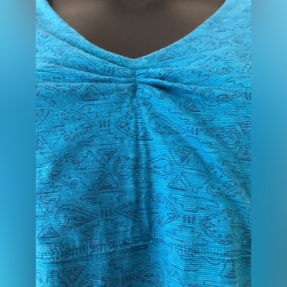 Toad&Co. size Small blue dress w/ beautiful geometric pattern excellent used - Picture 3 of 16